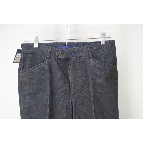 Incotex Blue Black Striped Corduroy Cotton Blend Mens Pants Sz 44 NEW